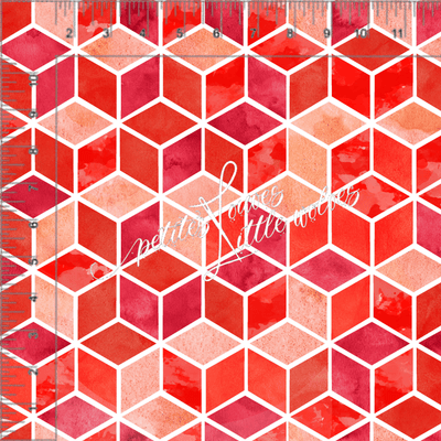 Tissu en ligne Québec, Canada Petites Louves PRECO Cubes rouge
