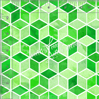 Tissu en ligne Québec, Canada Petites Louves PRECO Cubes vert