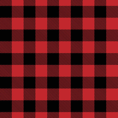 Tissu en ligne Québec, Canada Petites Louves PRECO Carreauté Noir et Rouge