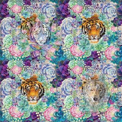 Tissu en ligne Québec, Canada Petites Louves PRECO Tigre en fleur